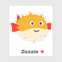 Cute pufferfish sticker