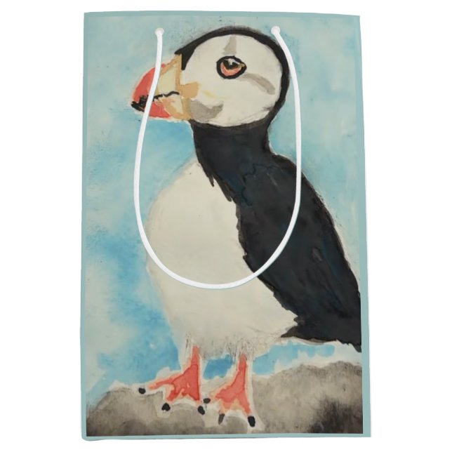 Cute Puffin Alaska Souvenir Gift Bag (Front)