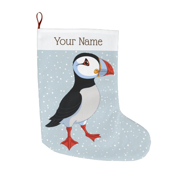 Cute Puffin Christmas Stocking