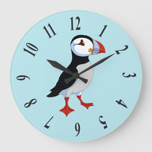 Cute Puffin Design Clock (Front)