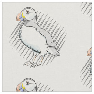 Cute puffin fabric