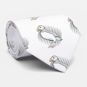 Cute puffin neck tie