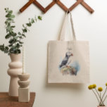 Cute Puffin on a rock, customizable Tote Bag<br><div class="desc">watercolor painting of a cute puffin on a rock</div>
