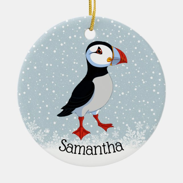 Cute Puffin Ornament (Front)