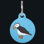 Cute Puffin Pet ID Tag<br><div class="desc">Puffins are very unique because they are well adapted to cold climates and have beautiful feather colors that are similar to penguins, yet they can fly. Our cute animals include a playful puffin with orange webbed feet and a wide beak. He has the classic black and white markings that make...</div>