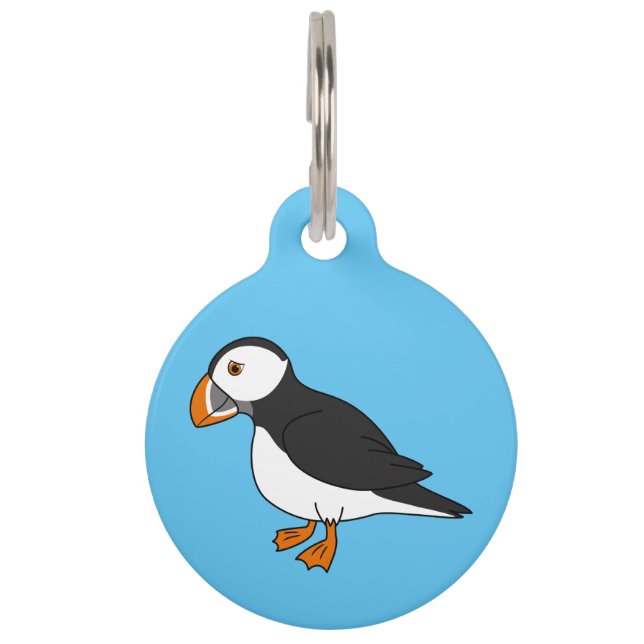 Cute Puffin Pet ID Tag (Front)