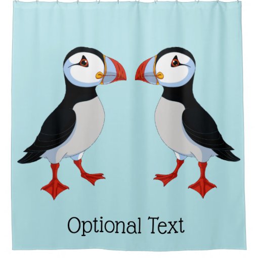 Cute Puffins Design Shower Curtain Zazzle