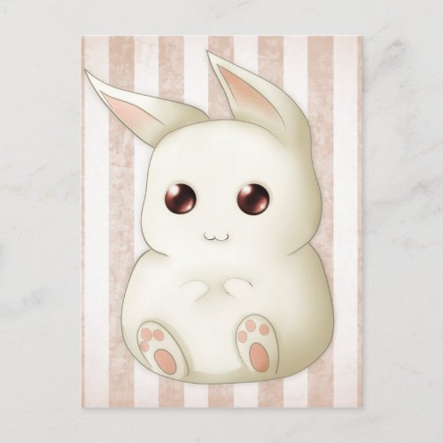 Cute Puffy Kawaii Bunny Rabbit Postcard