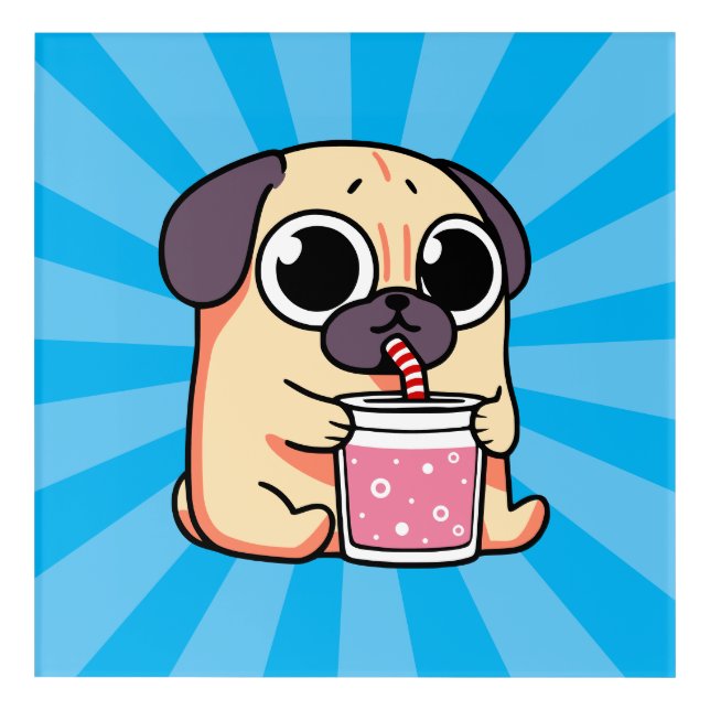 Cute Pug Acrylic Print (Front)