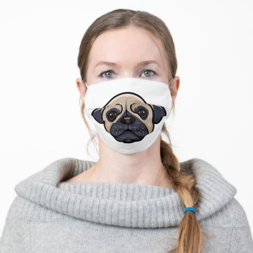 Cute Pug Adult Cloth Face Mask