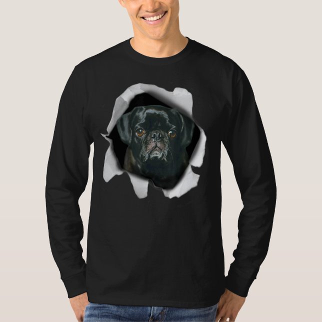 Cute Pug And Wallpaper Dog Puppy  Men Women Boys G T-Shirt (Front)