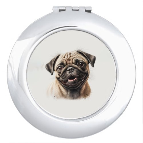 Cute Pug chilling Best Dog Mom Ever Compact Mirror
