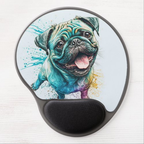 Cute Pug chilling Best Dog Mom Ever Gel Mouse Pad