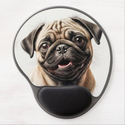 Cute Pug chilling Best Dog Mom Ever Gel Mouse Pad