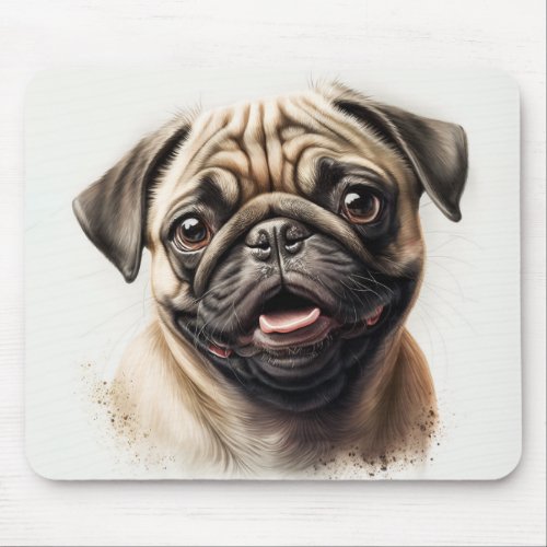 Cute Pug chilling Best Dog Mom Ever Mouse Pad