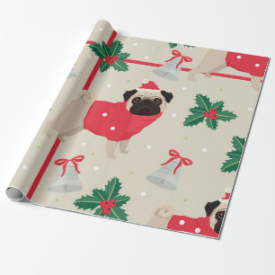 Cute Pug Christmas Pattern Wrapping Paper