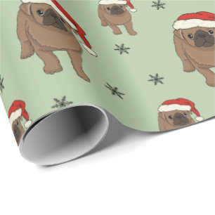 Cute Pug Christmas Wrapping Paper