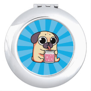 Cute Pug Compact Mirror