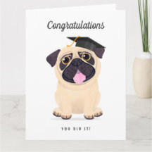 Cute Pug Congratulations Graduation Card
