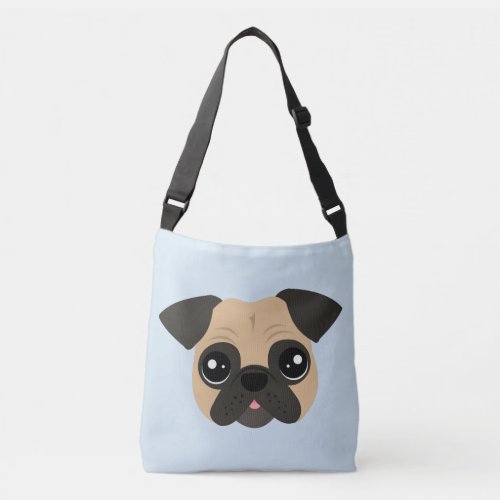 Cute Pug Cross Body Tote Bag