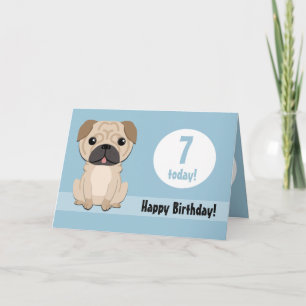 Cute Pug Customisable Birthday Card