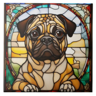 Cute Pug Decorative Ceramic Tile
