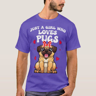 Cute Pug Designs For Women Girls Pet Dog Puppy Ani T-Shirt
