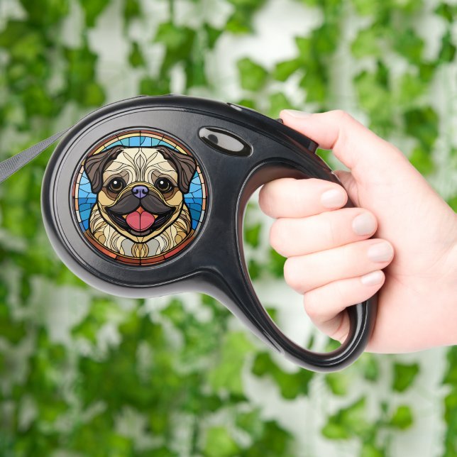 Cute Pug Dog Art Theme Walking Leash (Hand)