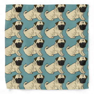 Cute Pug Dog Bandana