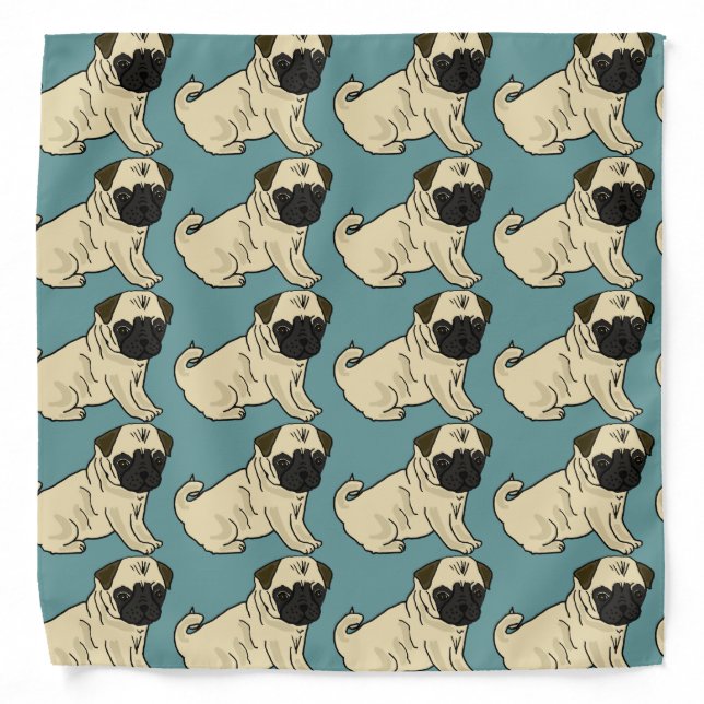 Cute Pug Dog Bandana (Front)