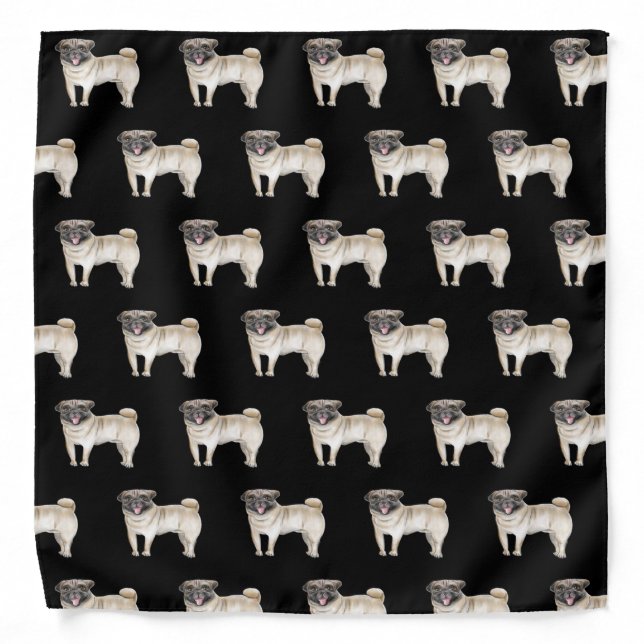 Cute Pug Dog Bandana (Front)