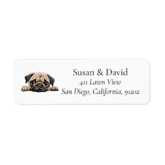 Cute Pug Dog Breed Pet Lovers Label