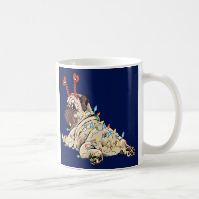Cute Pug Dog Christmas   Coffee Mug (Right)