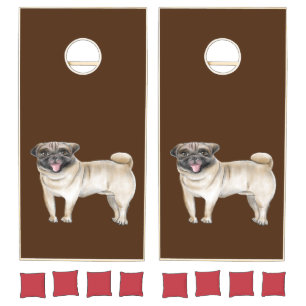 Cute Pug Dog Cornhole Set