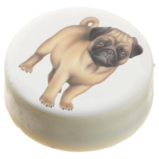 Cute Pug Dog Dipped Oreo Cookies (Angled)