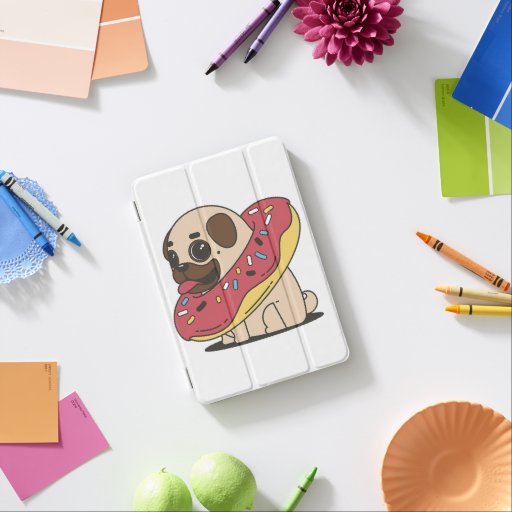 Cute Pug Dog Donut Ipad Cases - Gift For Lover
