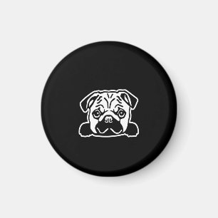 Cute Pug Dog Face Sketch Pug Lovers Magnet