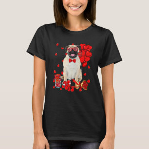 Cute Pug Dog Funny Heart Valentine's Day Dog Mom D T-Shirt