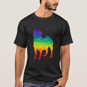 Cute Pug Dog Gay Pride Lgbt Rainbow Flag  Pet T-Shirt