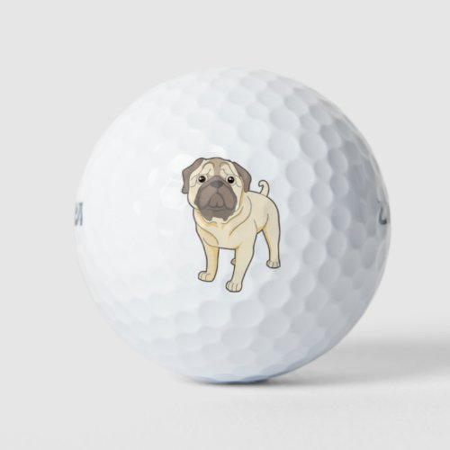 cute pug dog golf ball