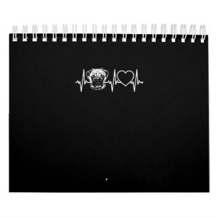 Cute Pug Dog Heartbeat Lovely Pug Dog Calendar
