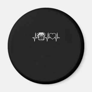 Cute Pug Dog Heartbeat Lovely Pug Dog Magnet