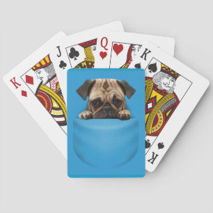 Cute Pug Dog In pocket Poker Cards