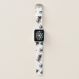 Cute Pug Dog Kitty Backpack Illustration Pattern Apple Watch Band