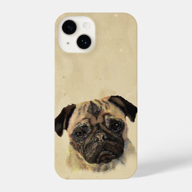 Cute Pug Dog Pet Animal Art Watercolor iPhone Case (Back)
