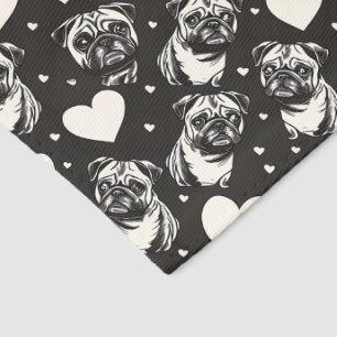 Cute Pug Dog Print Pet Bandana Collar
