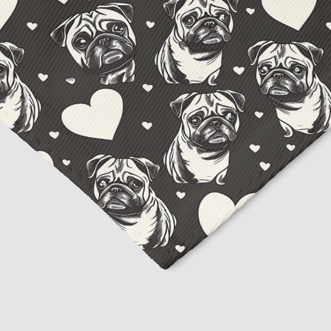 Cute Pug Dog Print Pet Bandana Collar (Corner)
