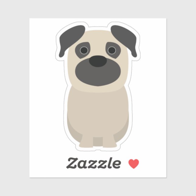 Cute Pug Dog Puppy Pup Pet Kiss Cut Vinyl Sticker (Sheet)