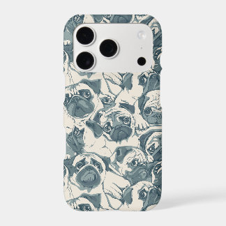 Cute Pug Dog Seamless Pattern iPhone 17 Pro Case