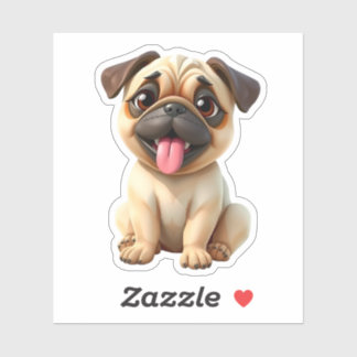 Cute Pug Dog Sticker